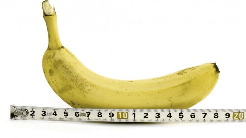 penis measurement after gel enlargement using the example of a banana