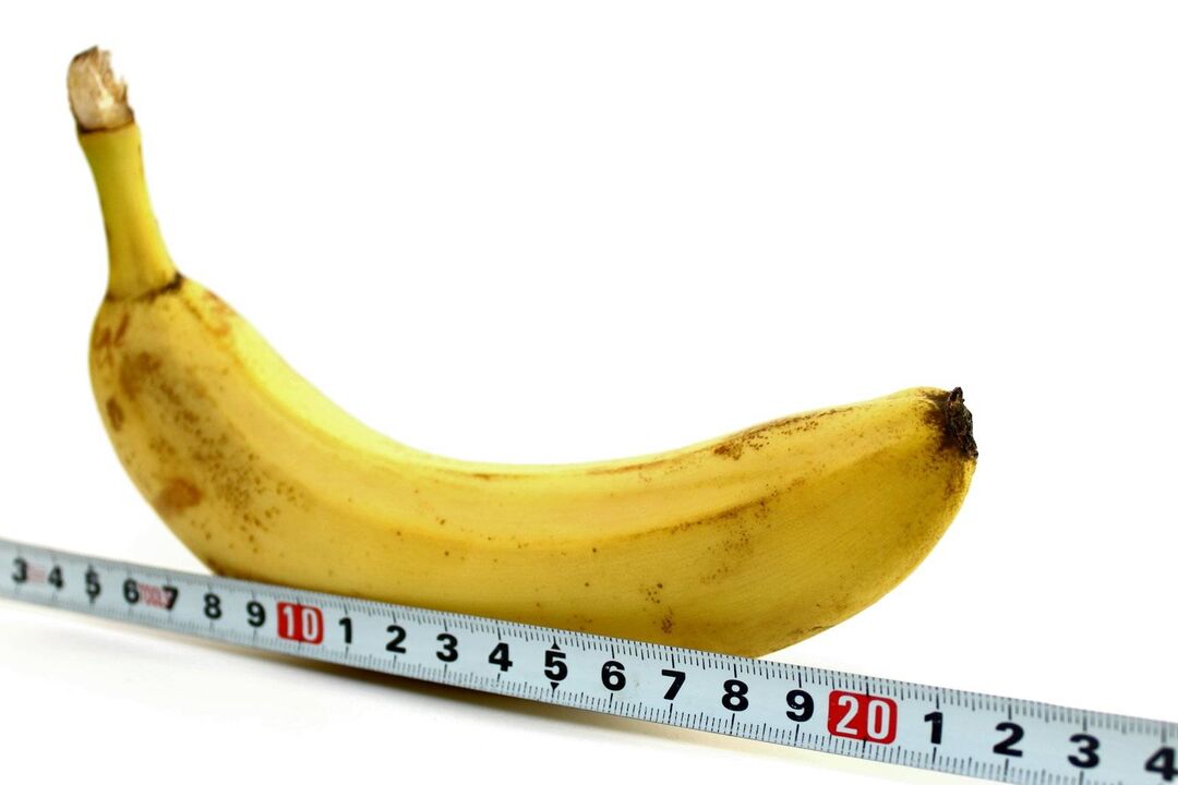 measure a penis before enlarging it using the example of a banana